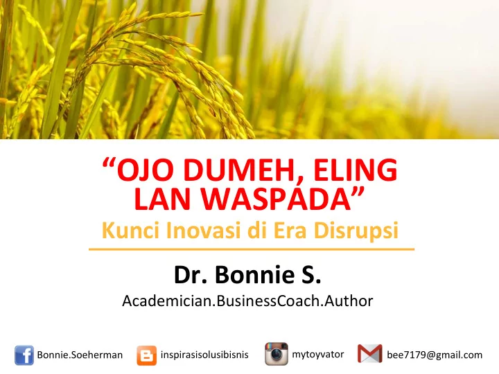 ojo dumeh eling lan waspada
