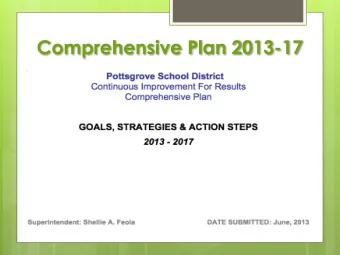 Comprehensive Plan 2013-17  West  Pottsgrove  Elementary  School Improvement Plan  2013 -2014  West