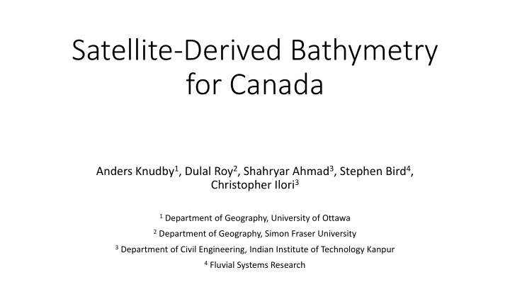 satellite derived bathymetry for canada