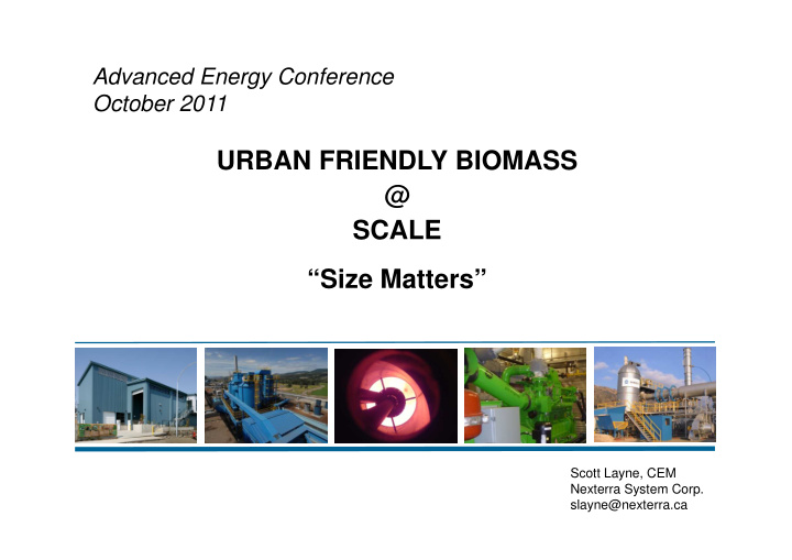 urban friendly biomass scale size matters