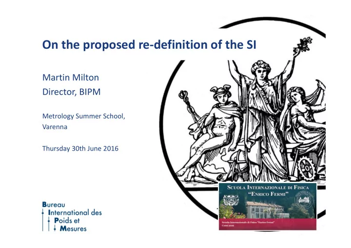 on the proposed re definition of the si