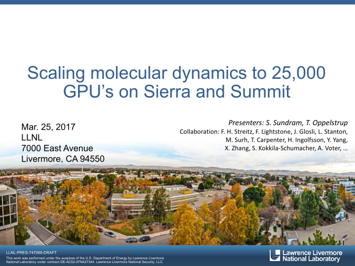 scaling molecular dynamics to 25 000 gpu s on sierra and