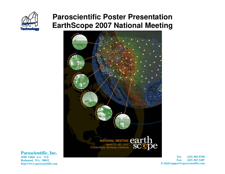 paroscientific poster presentation earthscope 2007