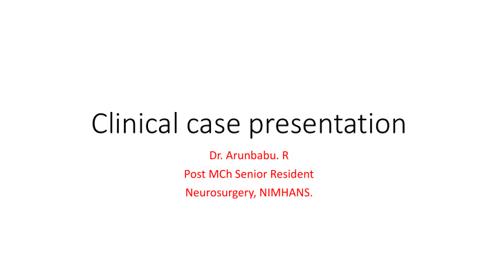 clinical case presentation