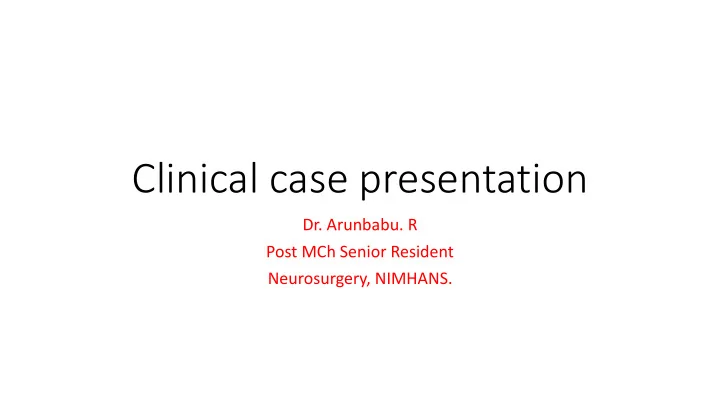 clinical case presentation