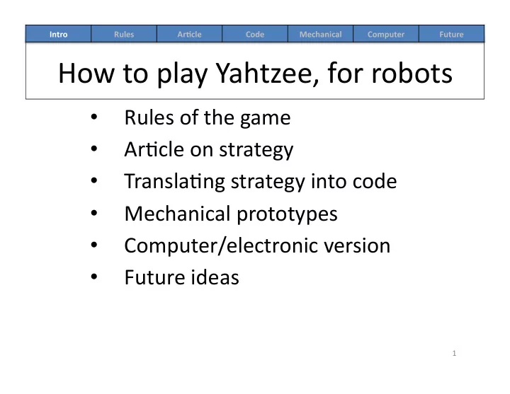 how to play yahtzee for robots