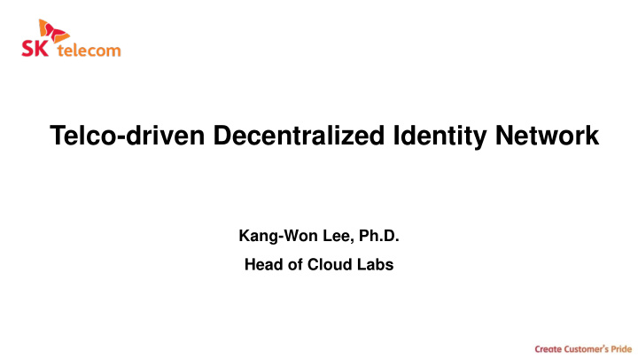 telco driven decentralized identity network