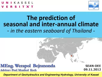 The prediction of  seasonal and inter-annual climate - in the eastern seaboard of Thailand -