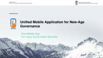 Governance  One Mobile App  For many Government Services  1  .  UMANG MOBILE WEB  UMANG MOBILE