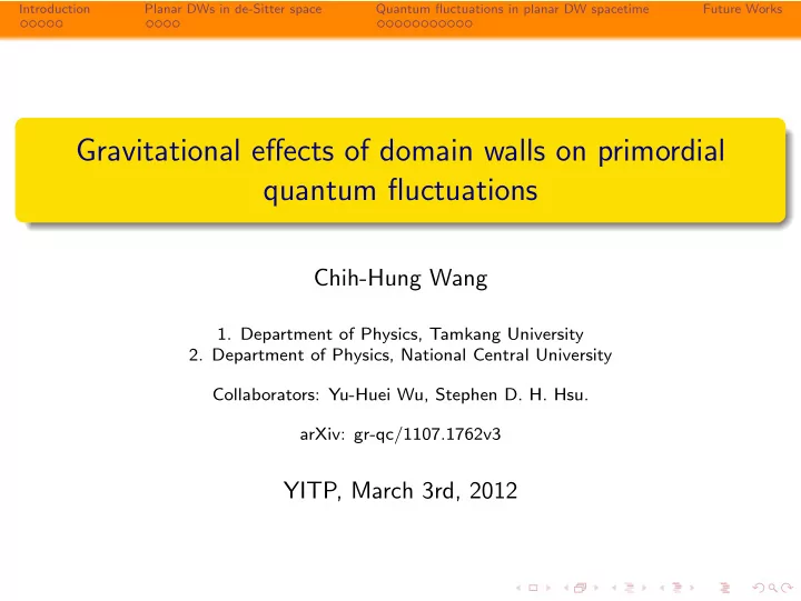 gravitational effects of domain walls on primordial