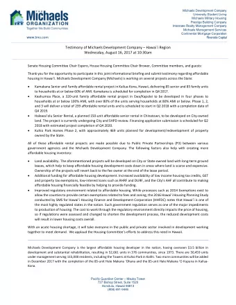 Michaels Military Housing  Prestige Building Company  Interstate Realty Management Company