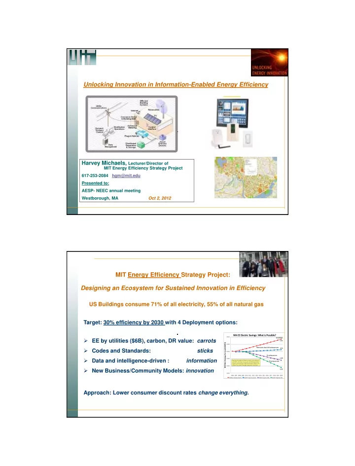 unlocking innovation in information enabled energy