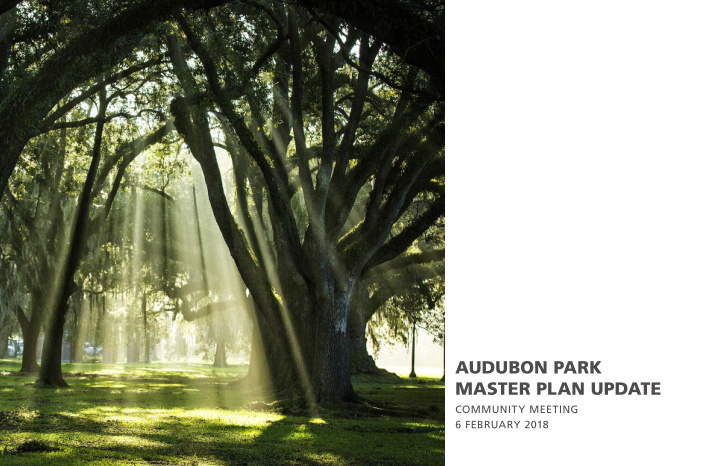 audubon park master plan update