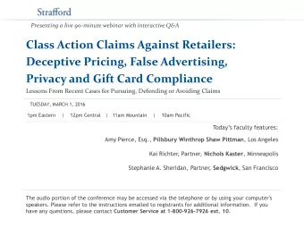 Privacy and Gift Card Compliance  Lessons From Recent Cases for Pursuing, Defending or Avoiding