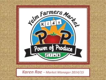 To strengthen and sustain healthy communities through  supporting farmers and cultivating