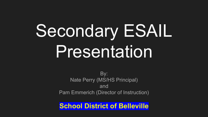 secondary esail presentation