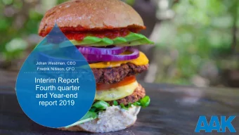 Interim Report  Fourth quarter  and Year-end  report 2019  The Co-Development Company  Agenda