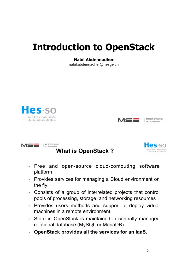 introduction to openstack