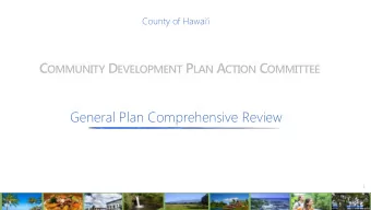 General Plan Comprehensive Review  1 P LANNER  S C HALLENGE  Trends and Data  Kilo  ilo  Analyze