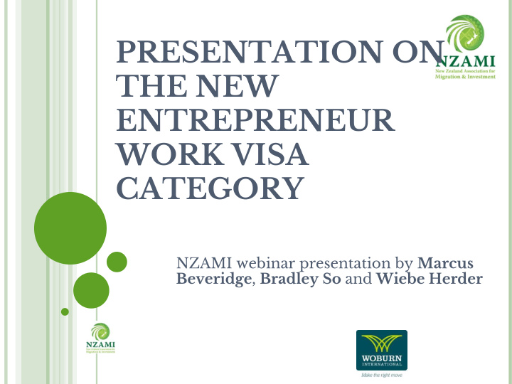 presentation on the new entrepreneur work visa category