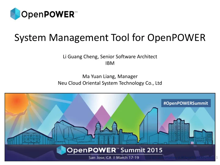 system management tool for openpower