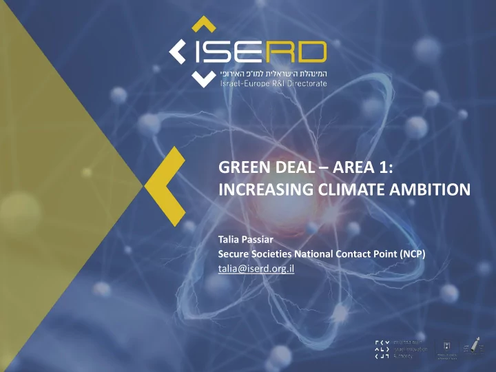 green deal area 1 increasing climate ambition