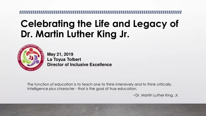 celebrating the life and legacy of