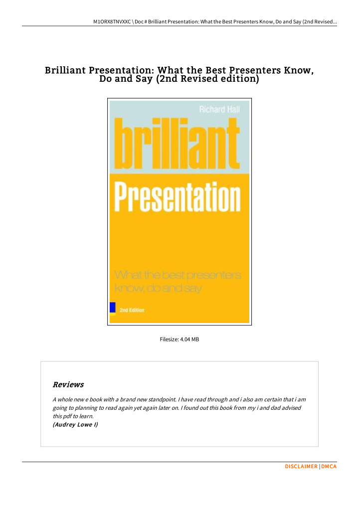 brilliant presentation what the best presenters know