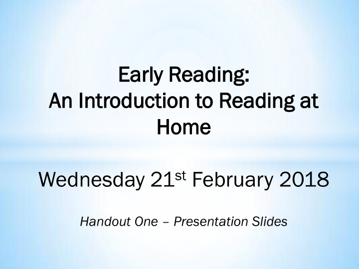an introduction oduction to read eading ing at at
