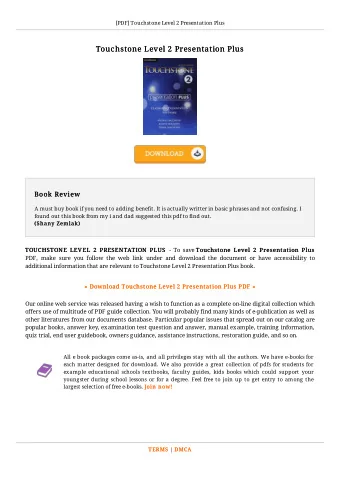 Touchstone Level 2 Presentation Plus  Touchstone Level 2 Presentation Plus  Book Review  Book