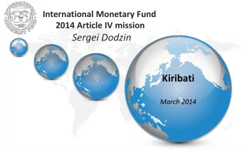 Sergei Dodzin  Kiribati  March 2014  Kiribati:  Setting in a Cross-Pacific Context  Kiribati is one