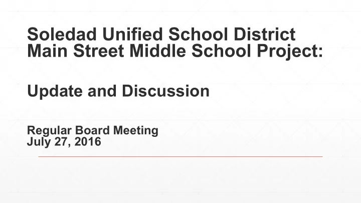 soledad unified school district main street middle school