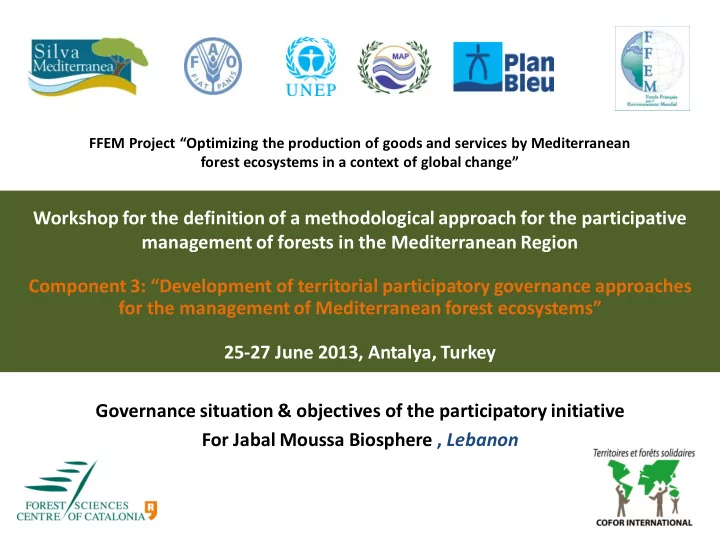 workshop for the definition of a methodological approach