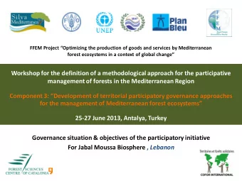 Workshop for the definition of a methodological approach for the participative  management of