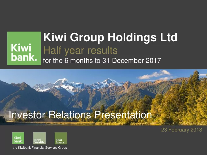 kiwi group holdings ltd