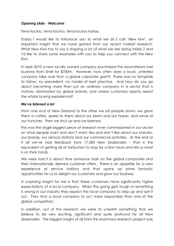 Opening slide - Welcome  Tena koutou, tena koutou, tena koutou katoa. Today I would like to