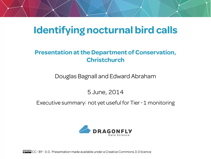 identifying nocturnal bird calls