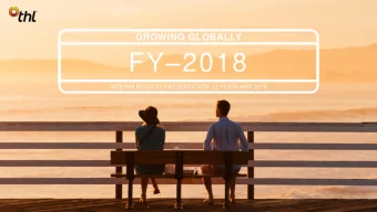 FY  2018  INTERIM RESULTS PRESENTATION: 22 FEBRUARY 2018  Disclaimer This presentation contains