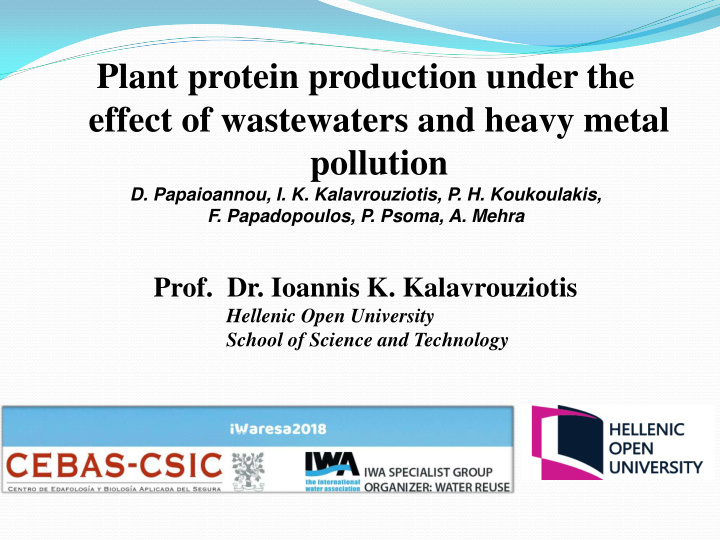 plant protein production under the effect of wastewaters
