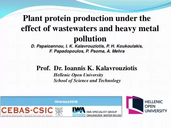 Plant protein production under the  effect of wastewaters and heavy metal  pollution  D.