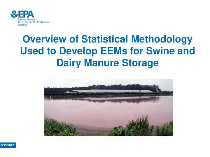 overview of statistical methodology used to develop eems