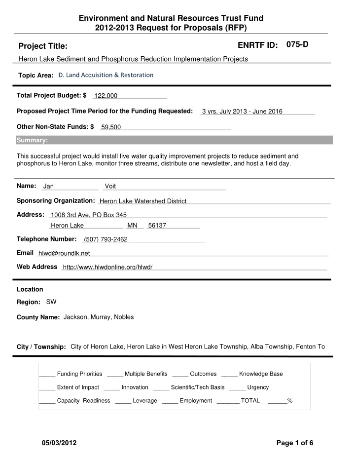 environment and natural resources trust fund 2012 2013