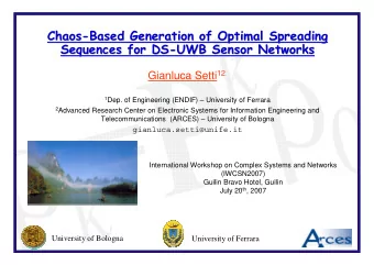 Chaos-  -Based Generation of Optimal Spreading  Based Generation of Optimal Spreading  Chaos