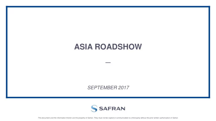 asia roadshow