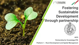 Fostering  Sustainable  Development  through partnership  AICS  Partnership for Knowledge-PfK