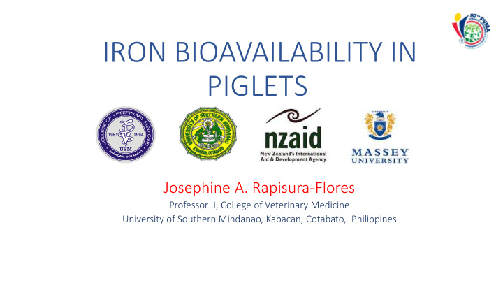iron bioavailability in piglets