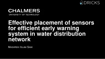 system in water distribution  network M ASHREKI I SLAM S AMI  AGENDA  Introduction and Problem