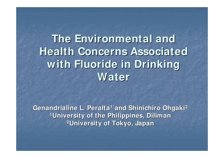 the environmental and the environmental and health