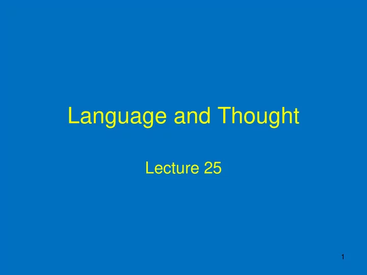 language and thought