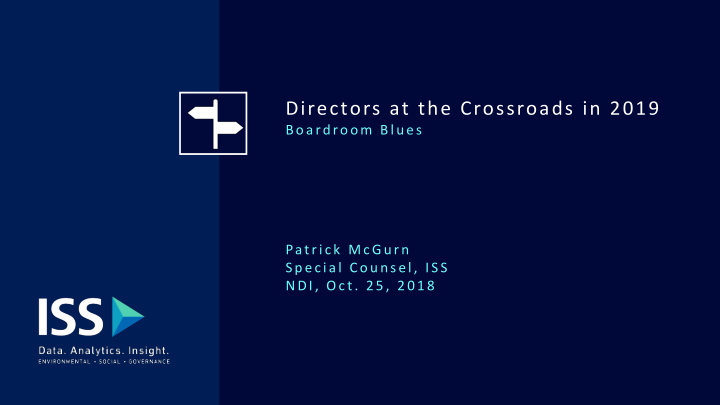 directors at the crossroads in 2019